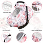Car Seat Covers For Babies, Winter Carseat Cover Girls, Minky Infant Car Seat Canopy, Cozy & Warm Cover, Pink Floral