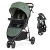 Evolur Breeze Stroller in Green, Adjustable Backrest & Canopy, Compact Fold Lightweight Baby/Toddler Stroller with Storage Baske