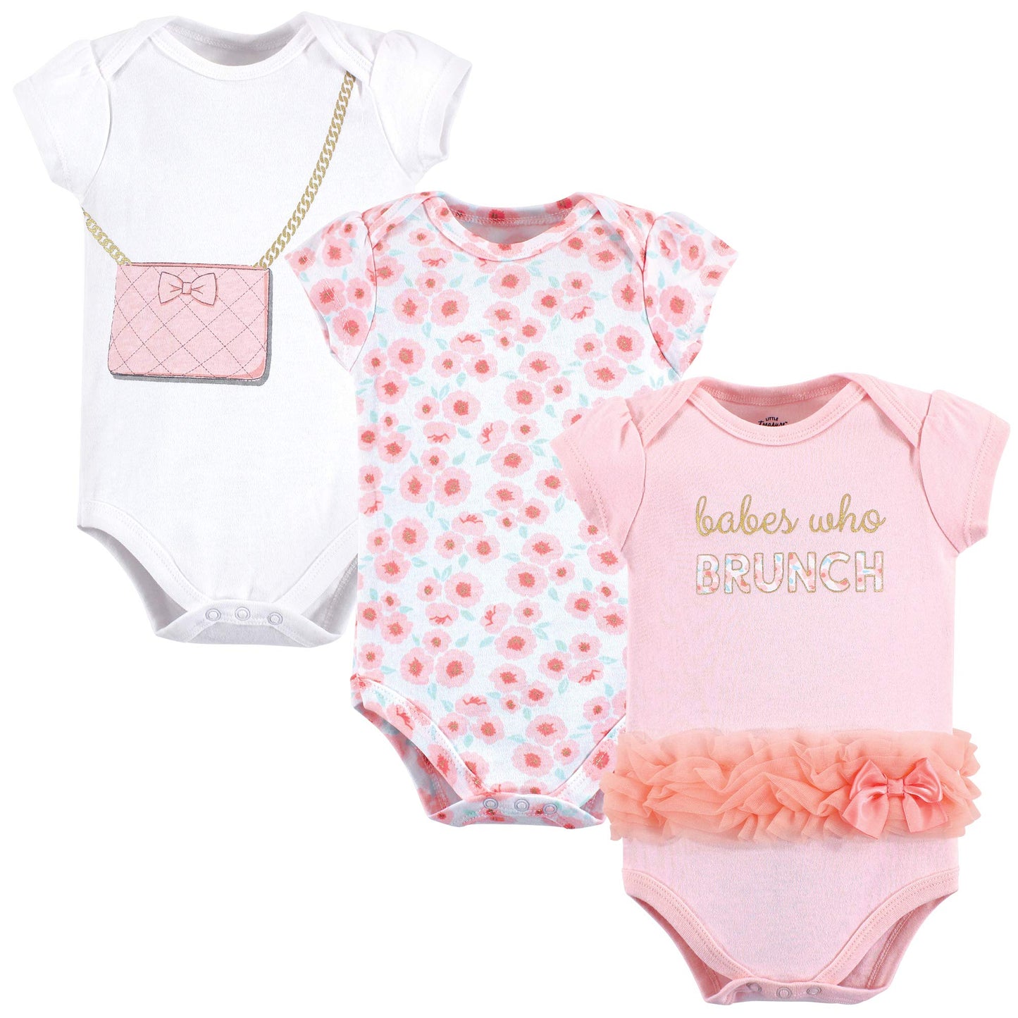 Little Treasure Unisex Baby Cotton Bodysuits, Brunch, 0-3 Months