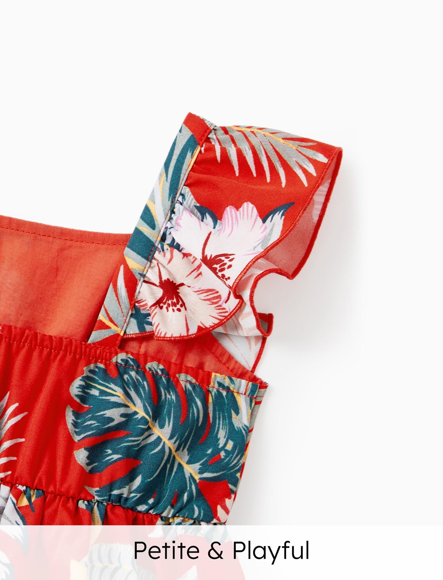 Patpat Matching Family Hawaiian Outfits - Mommy And Me Hawaiian Dress Matching Set Tropical Palm Leaf Print Summer Dress Sundres