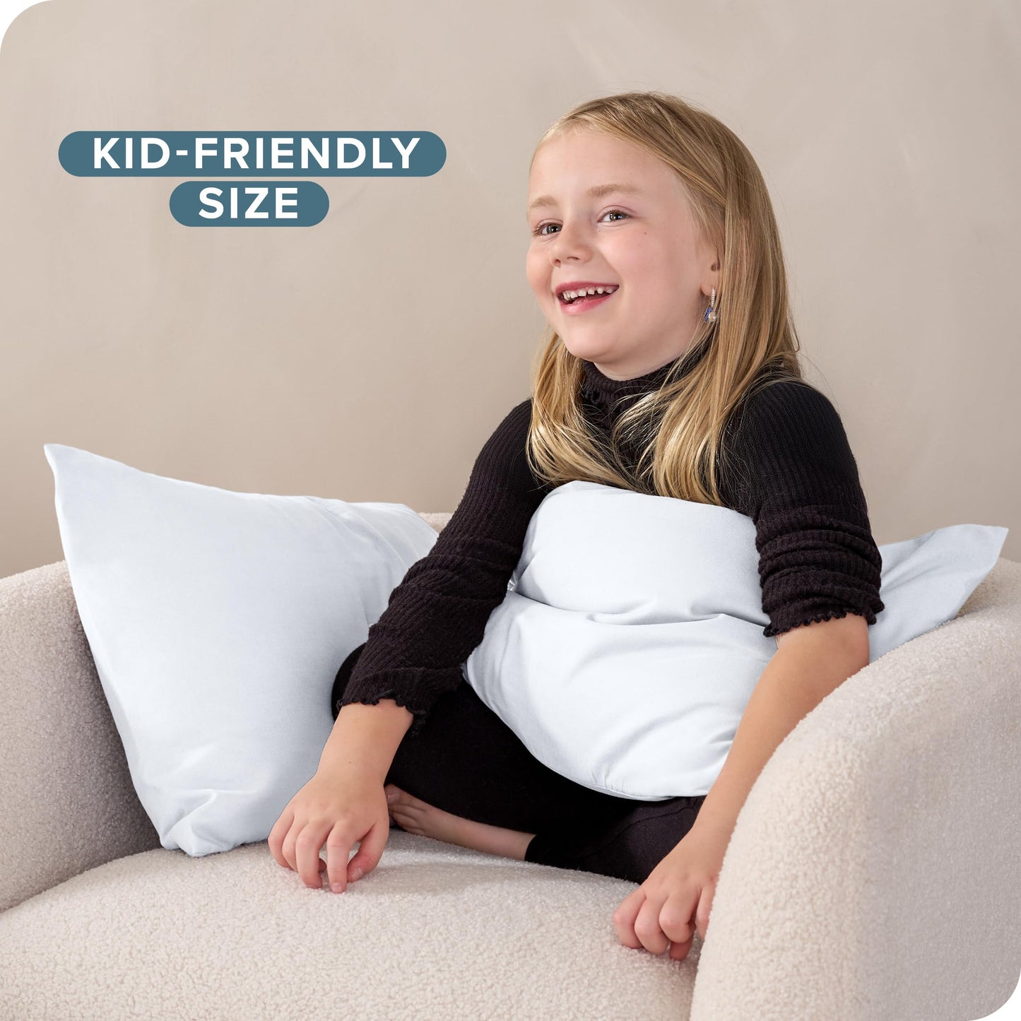 Bare Home Microfiber Pillow Cases - Toddler Size Set Of 2 Cooling Pillowcases Double Brushed White Pack Easy Care (Toddler Pillo