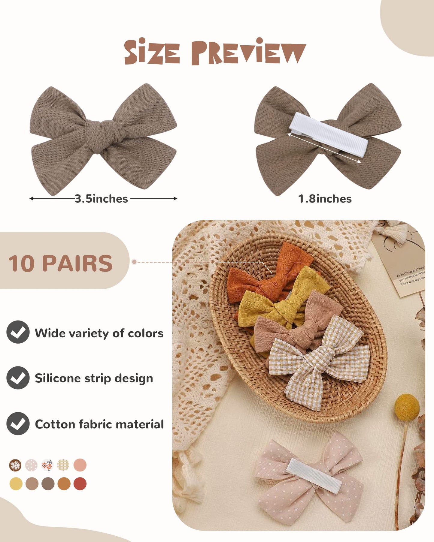 Jollybows 20 Pcs Baby Girls Hair Clips Set Hair Bows Barrettes Handmade Accessories Alligator Clip For Babies Infant Toddlers Li