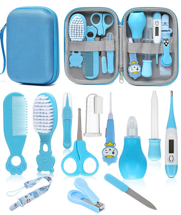 Baby Healthcare And Grooming Kit, Safety Newborn Nursery Care Set, With Hair Brush Comb, Nail Clipper, Thermometer, Pacifier Cli