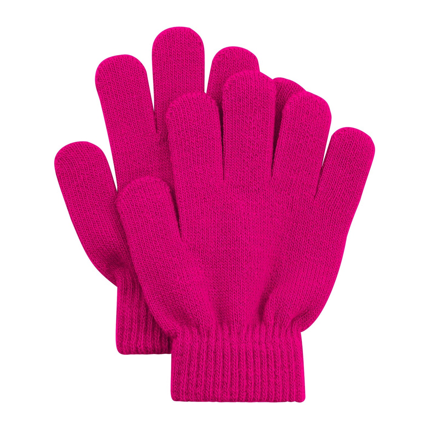 6 Pairs Kids Magic Gloves Winter Warm Full Fingers Gloves Soft Knitted Mittens For Baby Boys Girls Maroon&Plum&Green