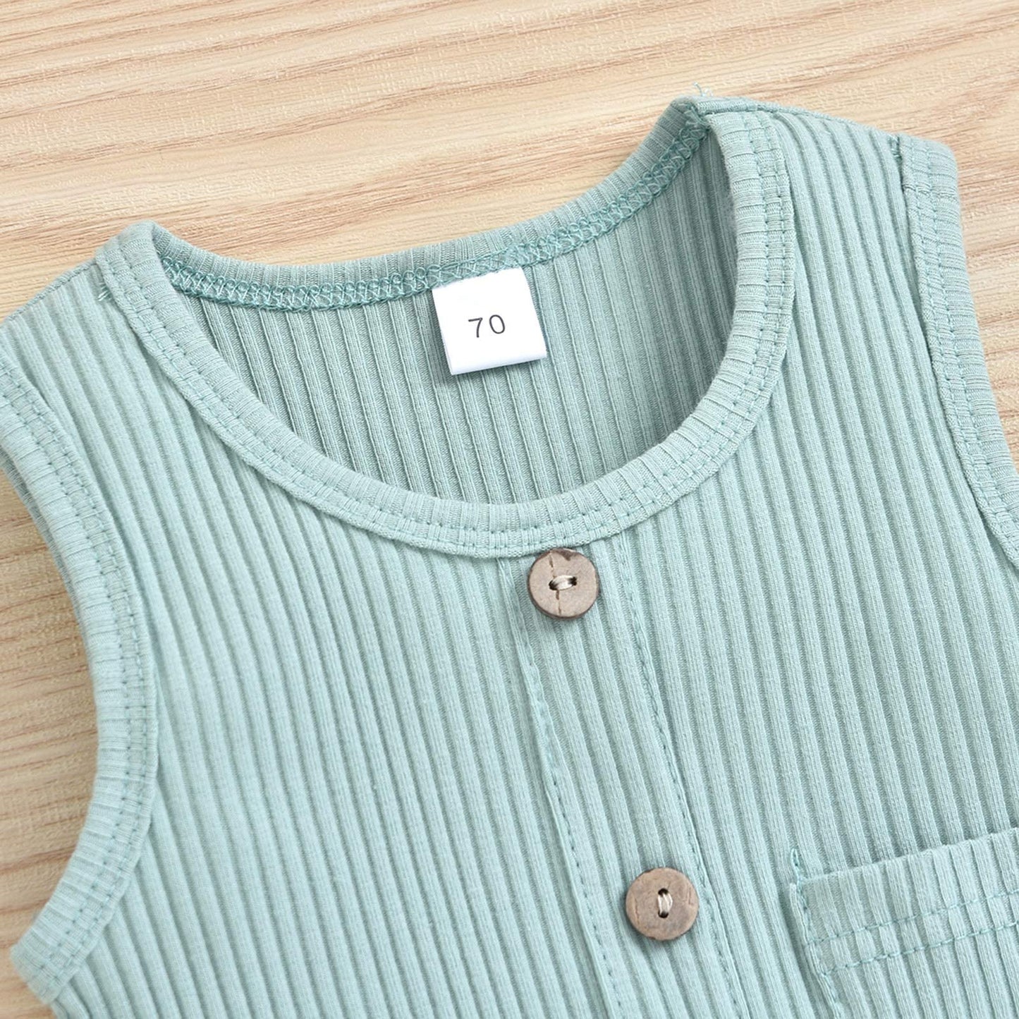 Iddolaka Newborn Summer Baby Boy Girl Sleveless Romper Bodysuit Jumpsuit Playsuit One Piece Outfit Clothes (A-Light Green, 6-12