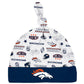 Gerber Nfl Denver Broncos 3 Pack Bodysuit Sleep N Play Footie Cap Registry Gift Set, Blue/White/Orange Denver Broncos, 3-6M