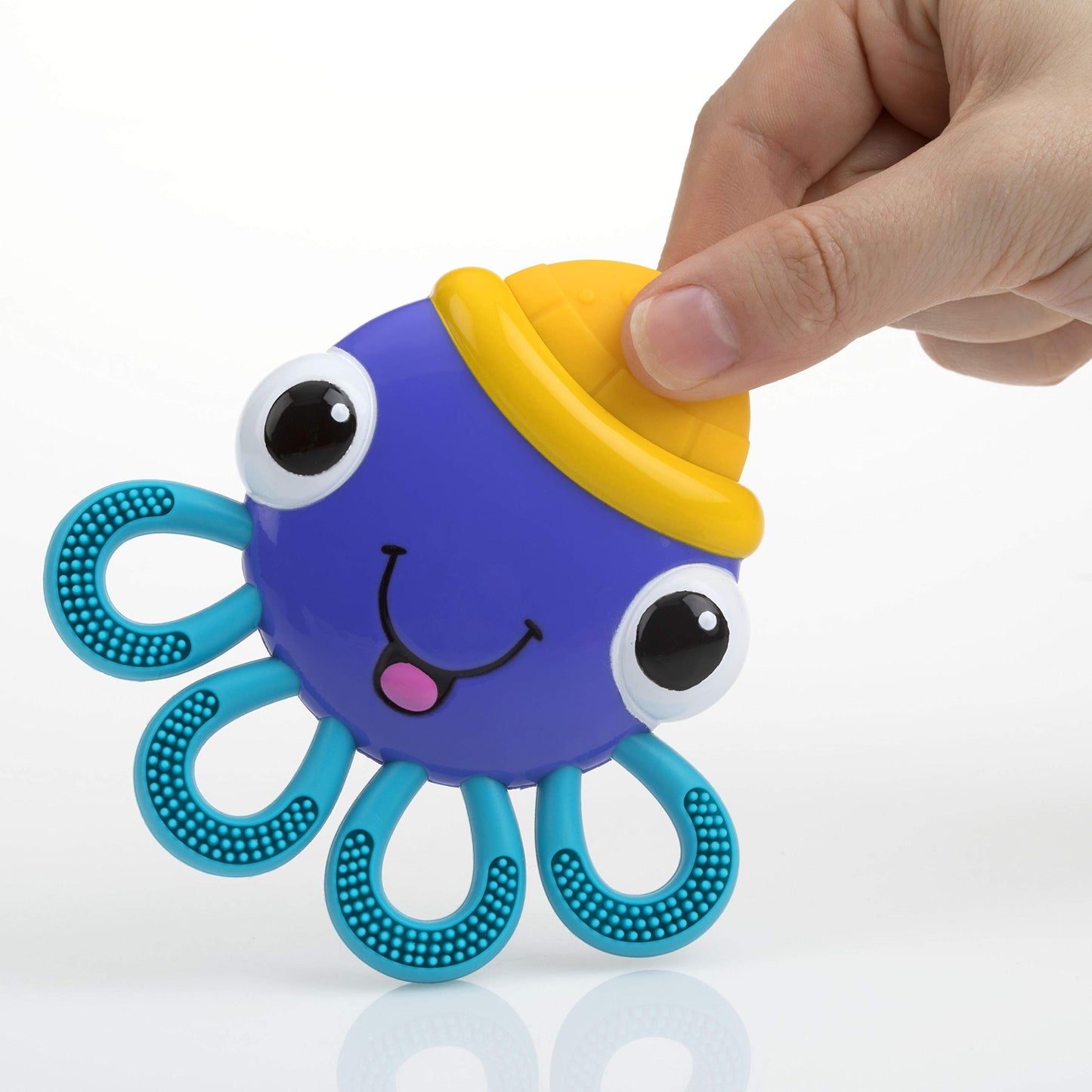 Nuby Vibe-eez Vibrating Teether - Battery Powered - Textured Surface and Easy to Grasp Toy for Baby Teething Relief - 3+ Months
