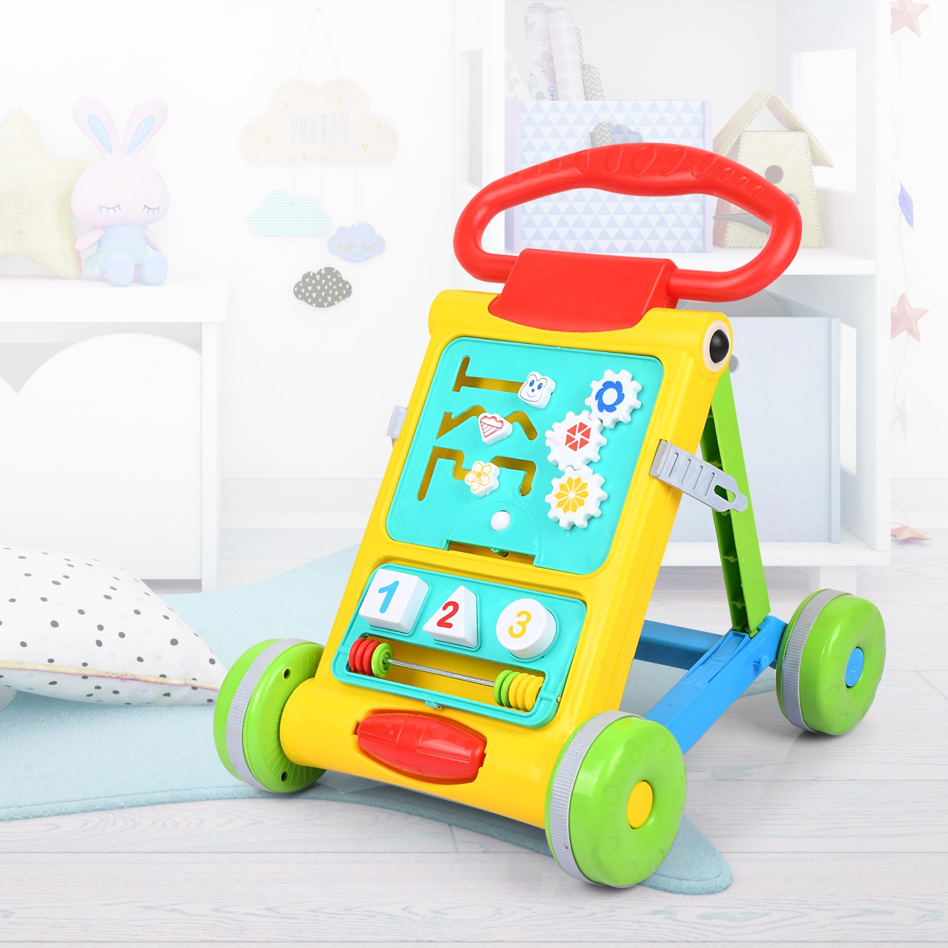 GoyalS Baby Activity Walker  Toddler Learning Toys Push Walker For 6 Months 15 Months (Yellow)