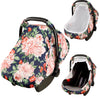 SWESEN Baby Car Seat Cover, Floral Car Seat Covers Canopy for Newborn, Soft Infant Carrier Covers with Breathable Mesh Window, P