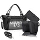 6pcs Large Diaper Bag Tote with Changing Pad & Toiletries/Baby Bottle Pouches, Baby Diaper Bag, Mommy Bag for Hospital Weekender