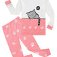Cat Little Girls Long Sleeve Pajama Sets Kids Cotton Pjs Size 4T