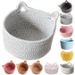Thildani Small Woven Cotton Rope Basket Empty Decorate Gift Cute Storage Organizing Dog Cat Pet Toy Box Baby Nursery Clothes Soc