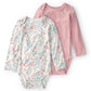 Carters Girl PurelySoft 2-pack Long Sleeve Bodysuit, Garden Print, 12M