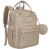 Ruvalino Diaper Bag Backpack, Multifunction Travel Pack Maternity Baby Changing Bags, Large Capacity, Waterproof, Clay