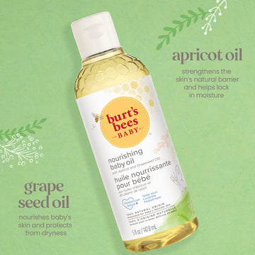 Burt'S Bees Baby Nourishing Baby Oil, Formulated For Delicate Skin, Pediatrician Tested, 100% Natural Origin Baby Skin Care, 5 O