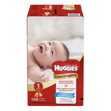 Huggies Little Snugglers Baby Diapers, Size 1, 148 Count, Giant Pack (Packaging May Vary)