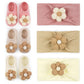 COZYOFFI Baby Flower Headband and Socks: Cute Headband and Socks Sets for Toddler Newborn Infant Girl Pink Khaki Beige