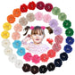 40 Pack Baby Girls Hair Accessories - 2 Inch Handmade Pearl Rhinestone Chiffon Flower Soft Elastics Ponytail Holders For Newborn