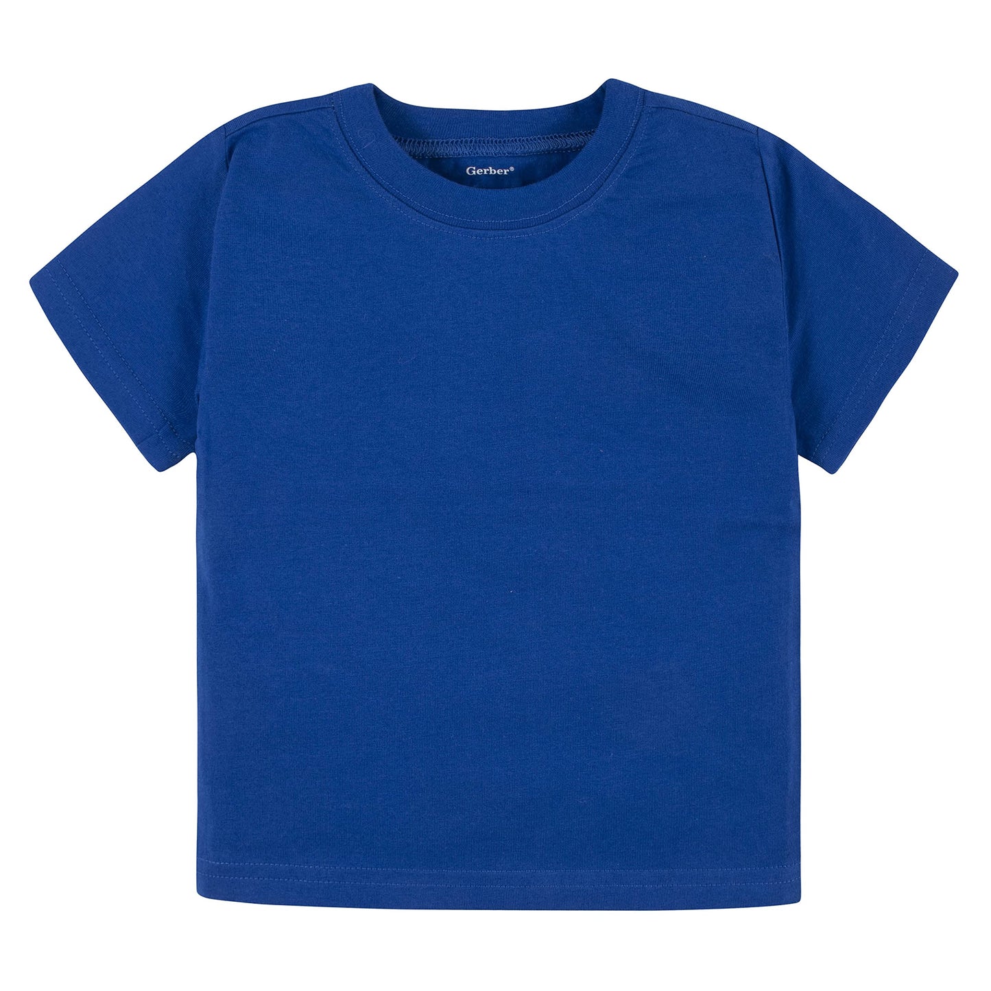 Gerber unisex baby Toddler 5-pack Solid Short Sleeve T-shirts Jersey 160 Gsm Shirt, Royal, 2T US
