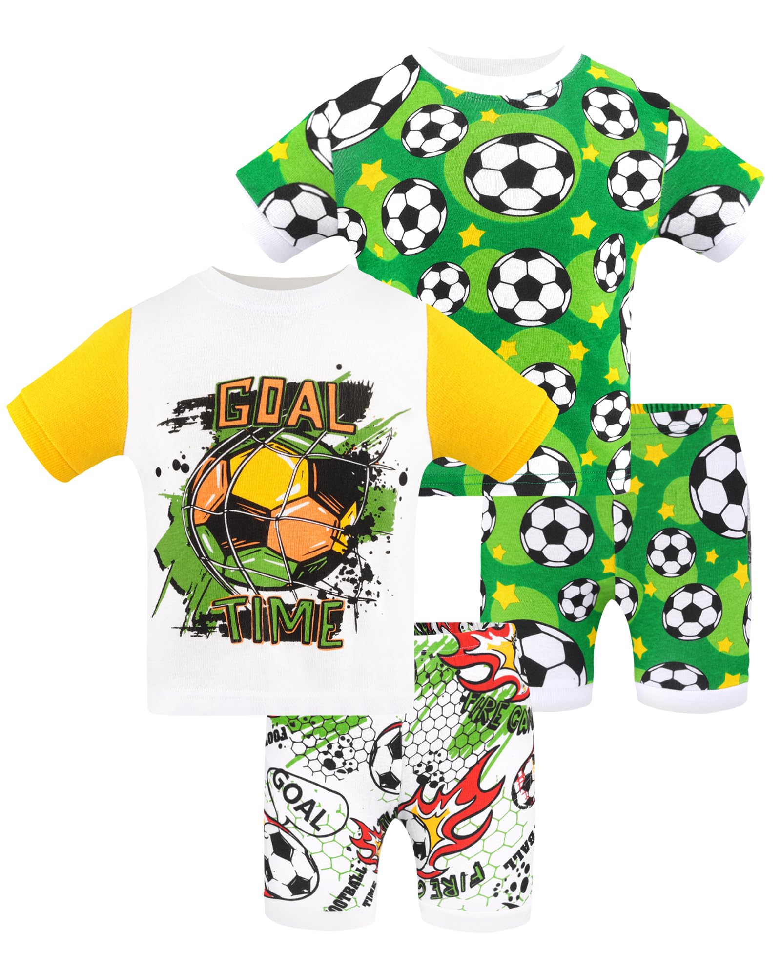 Daughter Queen Boys Pajamas 18-24 Months Summer Pjs Soccer Pj Sets Baby Toddler 100% Cotton Short Sleeve Jammies Sports Ball Sle