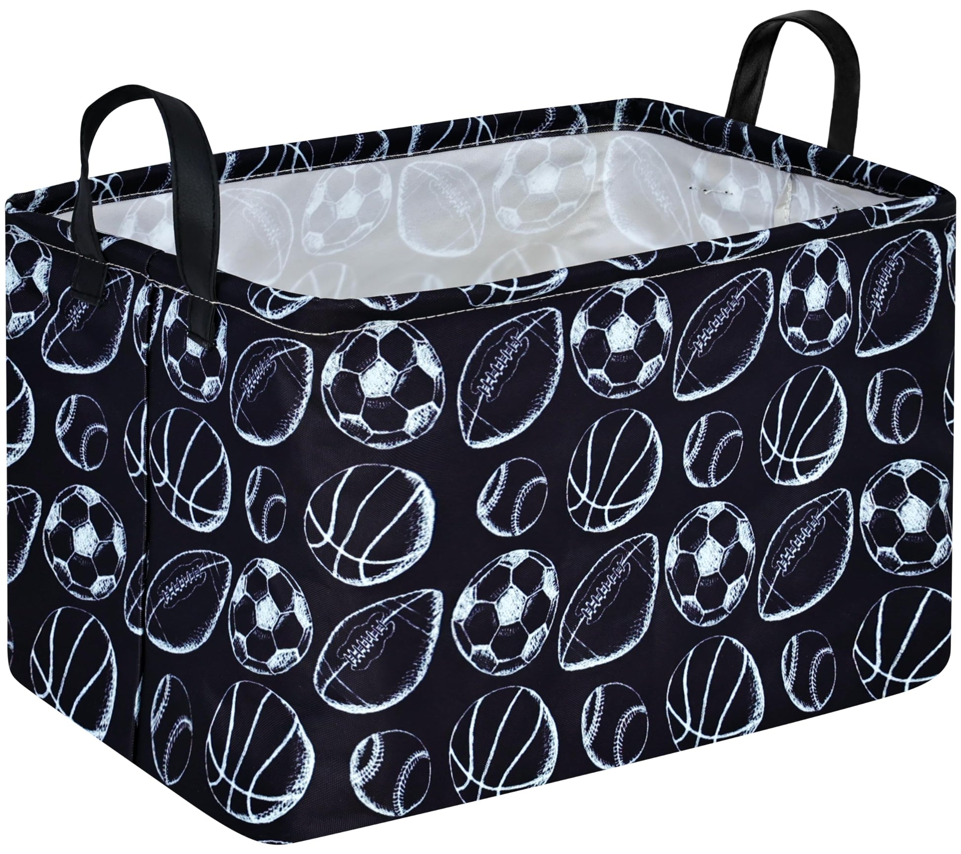 MAIZMZ Kids Football Storage Basket Cube, Nursery Bins Boys Toys Organizer, Baby Room Decor Closet Shelf Basket, Toy Organizer B