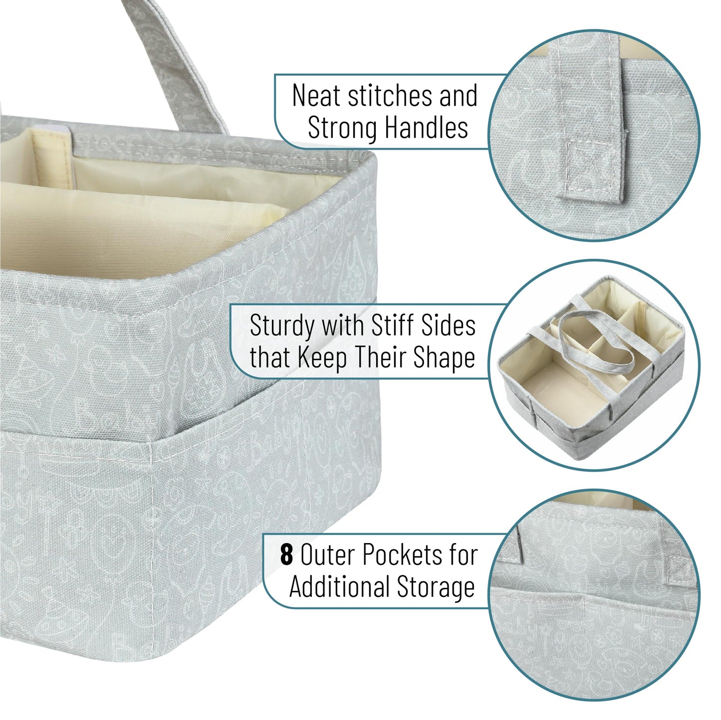 Mr. Pen- Baby Diaper Caddy Organizer, Cute Pattern, Diaper Organizer, Car Diaper Caddy, Baby Caddy Organizer, Portable Diaper Ca