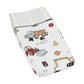 Sweet Jojo Designs Construction Truck Boy Baby Nursery Changing Pad Cover - Grey Yellow Orange Red And Blue Transportation Chevr