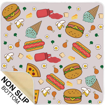 Welspo Splat Mat For Under High Chair, Washable Large Baby Splash Mat, Anti-Slip Silicone Spot Waterproof Floor Mat, Food Catche