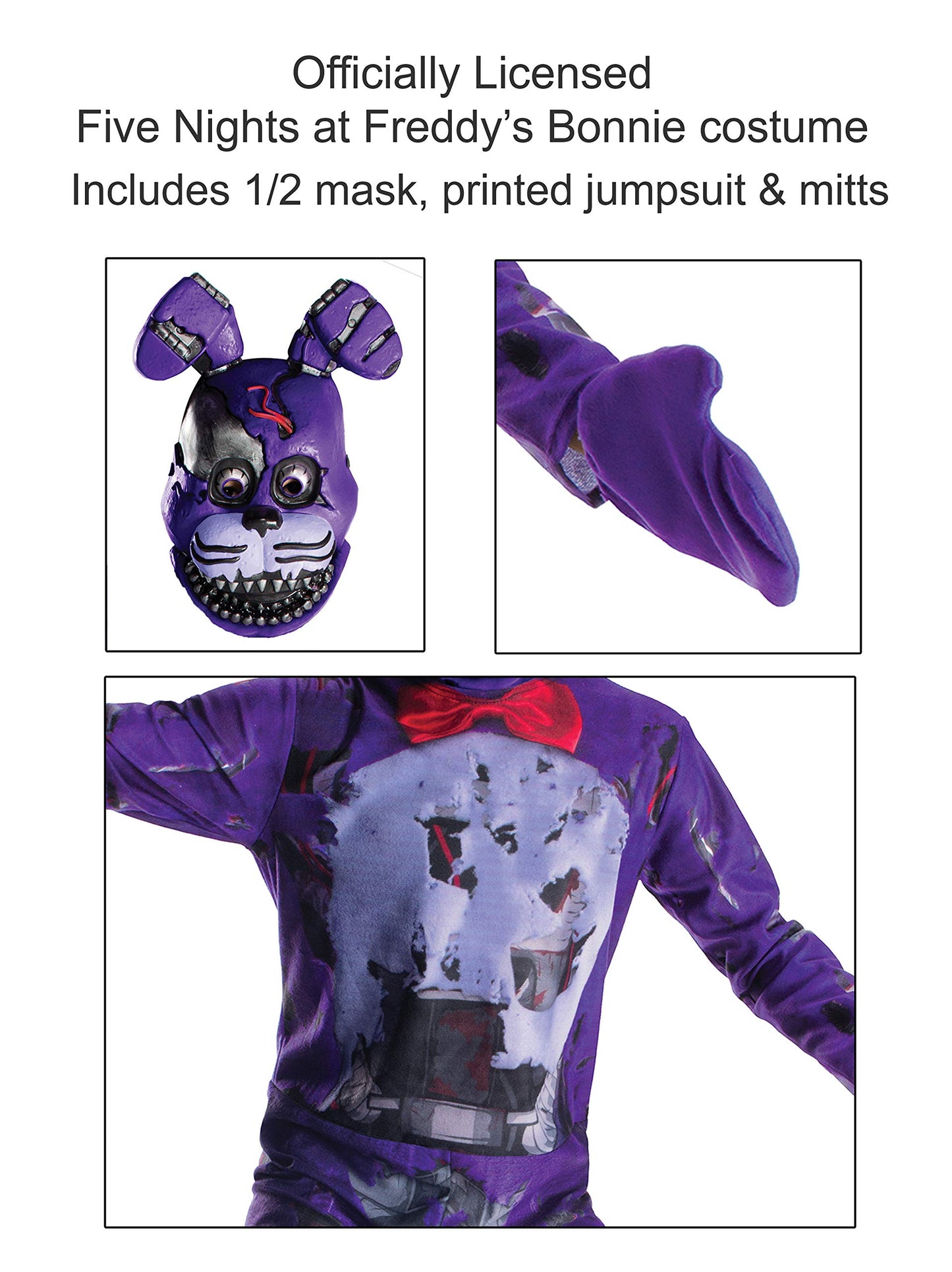 Rubie'S Boy'S Five Nights At Freddy'S Nightmare Bonnie The Rabbit Costume, Large, Multicolor