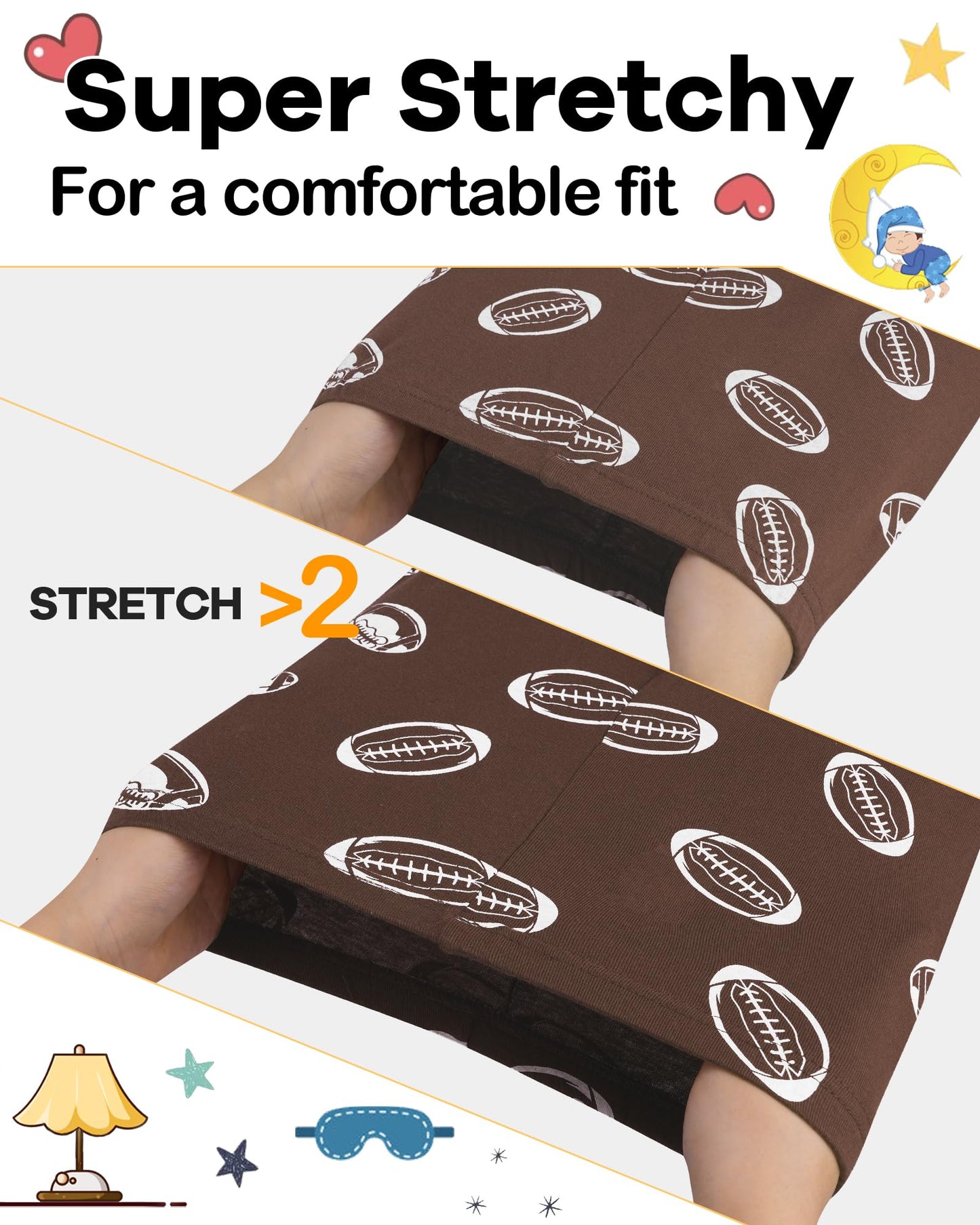 Daughter Queen Boys Pajamas 18-24 Months Summer Pjs Football Pj Sets Baby Toddler 100% Cotton Short Sleeve Jammies Sports Sleepw