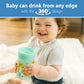 Dr. Browns Milestones Cheers 360 Cup Spoutless Transition Cup, Travel Friendly & Leak-Free Sippy Cup, Turquoise Snake, 10 Oz/300