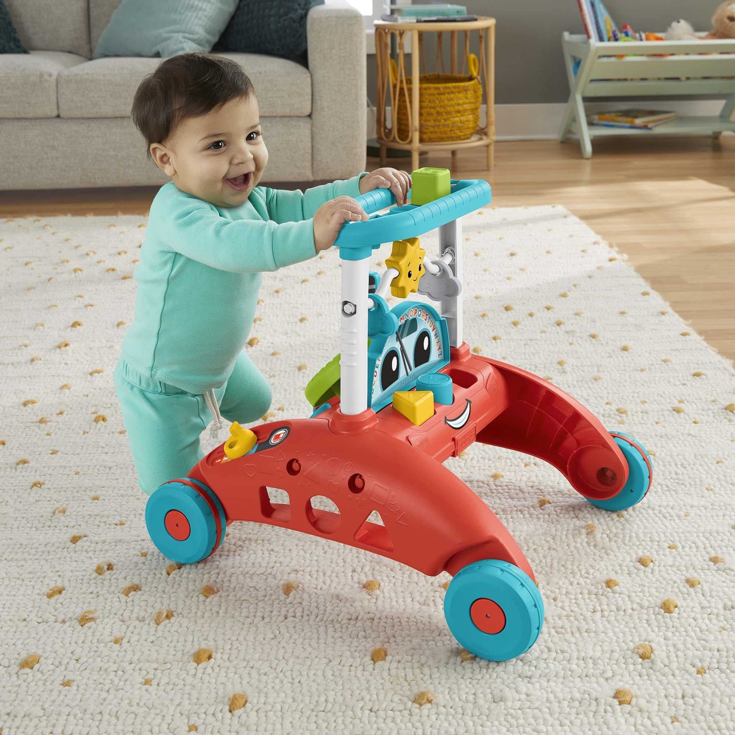 Fisher-Price 2-Sided Steady Speed Walker, Car-Themed Baby Walker With 2 Sides Of Interactive Activities And Learning Songs And S