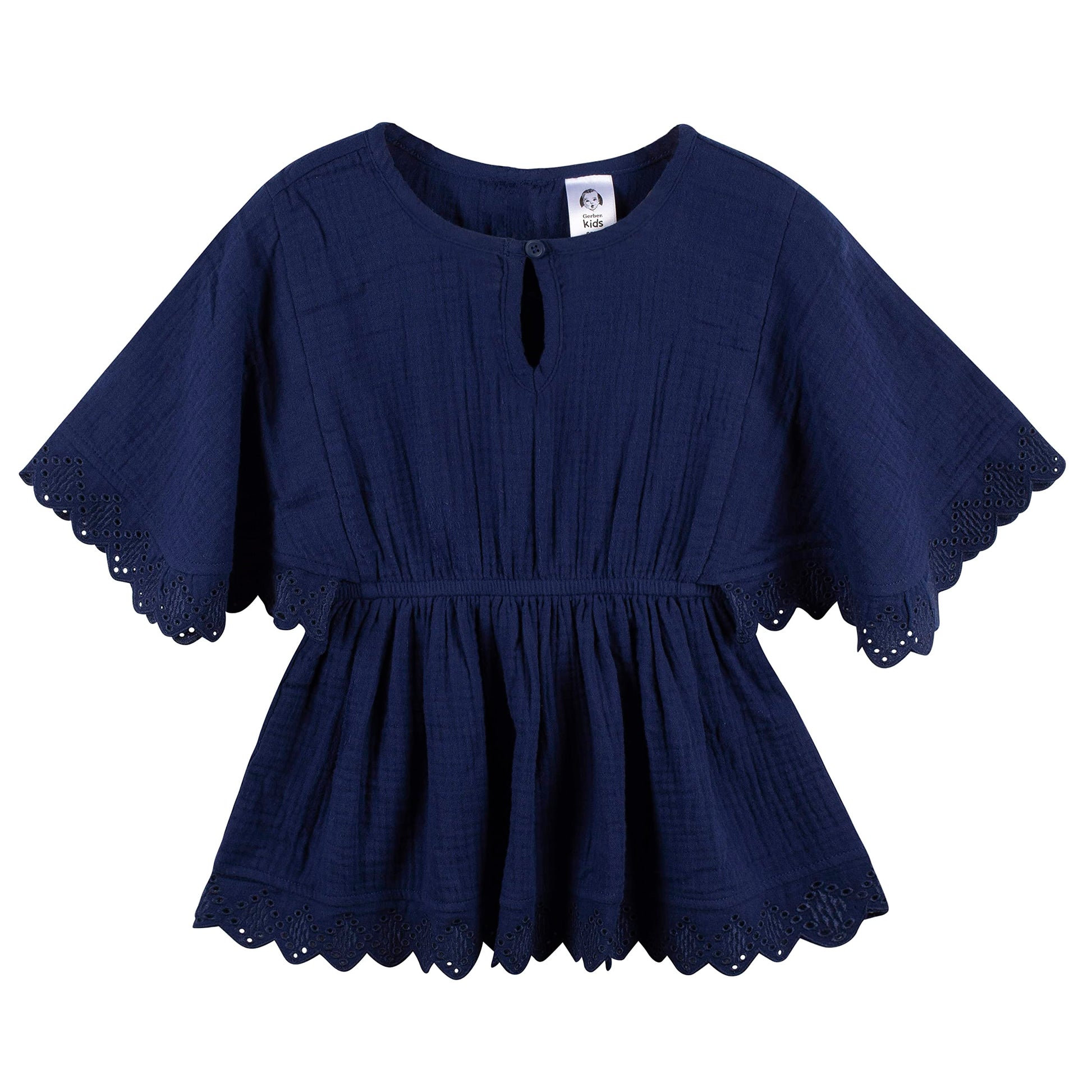Gerber Baby Girl'S Standard Toddler Kaftan Swim Cover Up, Navy, 0-3 Months