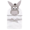 Hudson Baby Unisex Baby Cotton Animal Face Hooded Towel, Happy Donkey, One Size
