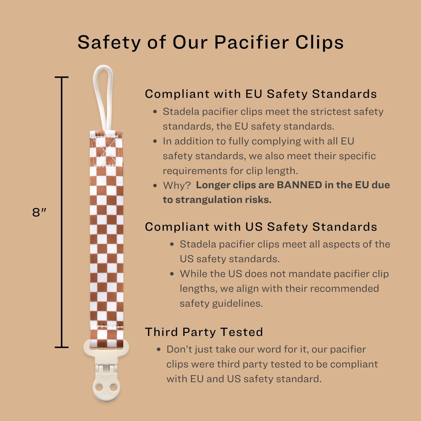 Baby Pacifier Clip Holder - Girl 4 Pack Gift Set - Retro Checker Smiley Flowers Floral Pink Beige Yellow