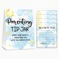 Baby Shower Games, Parenting Tip Jar Party Games(1 Standing Sign + 20 Advice Cards), Moon And Stars Advice Cards For New Parents