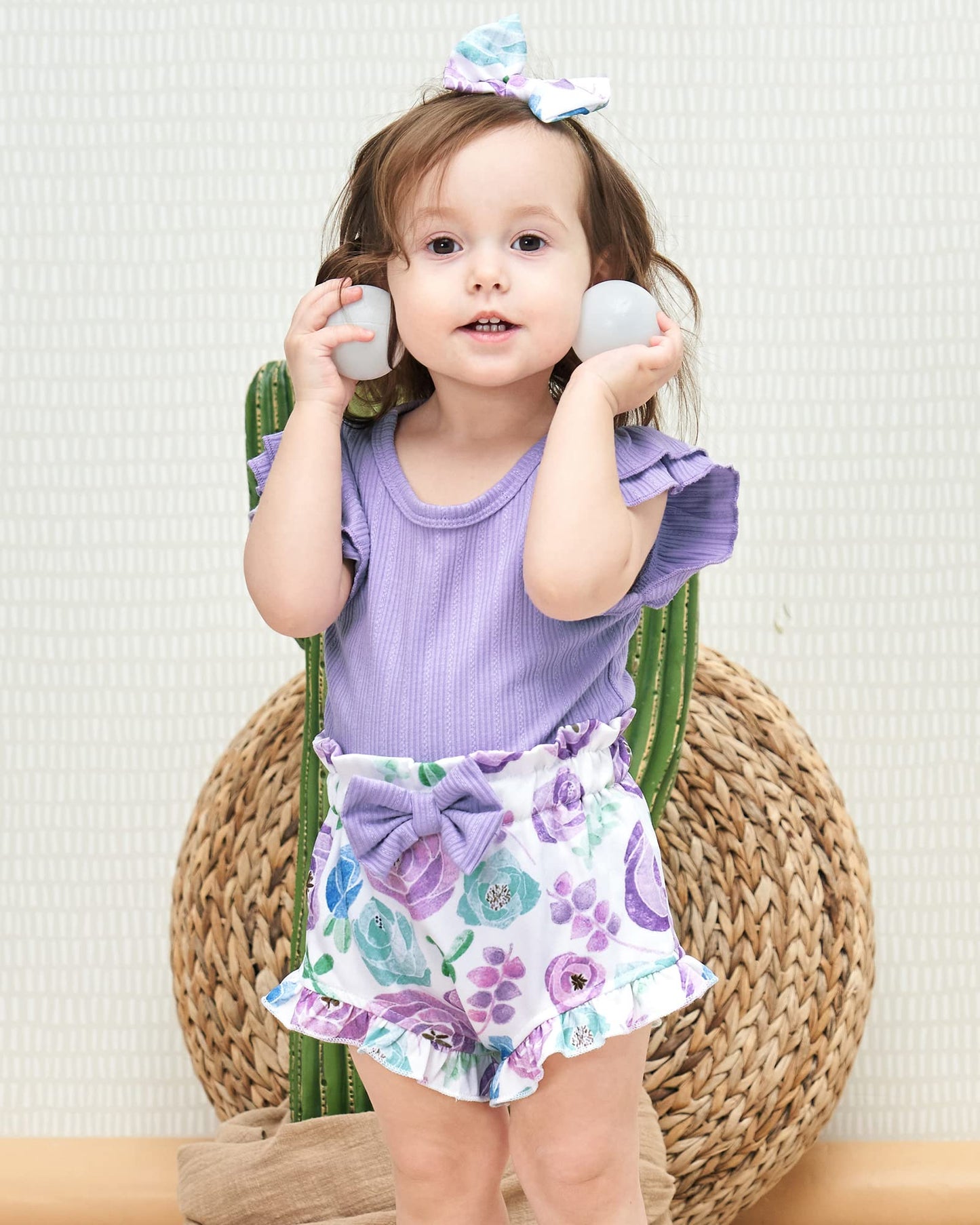 Sunny Piggy Infant Girl Clothes Ruffle Sleeveless Romper 3 Month Baby Girls' Clothing Floral Cotton Short Sets Summer 6 Month Gi