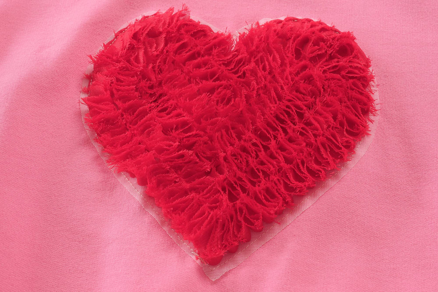 Little Hand Toddler Girls Ruffle Sleeve Shirts Kids Love Heart Pasting Clothes Valentine'S Tee Sweatshirt For 3T