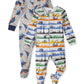 The Children'S Place Baby 2 Pack And Toddler Boys Snug Fit 100% Cotton Zip-Front One Piece Footed Pajama 2-Pack, Dino/Constructi