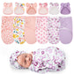 Ramede 6 Pack Preemie Swaddle Blanket with Hats Sleep Swaddle for Baby Boy Girl Preemie Newborn Sacks Soft Cotton Wearable (Bow,