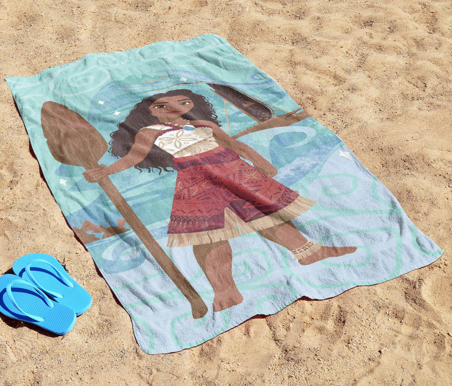 Disney Moana Kids Bath Pool Beach Towel - Floral Super Soft & Absorbent 100% Cotton Towel, Measures 28 X 58 Inches