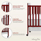Dream On Me Carson Classic 3-In-1 Convertible Crib In Cherry Greenguard Gold & Jpma Certified Baby Crib, Comes With Locking Whee