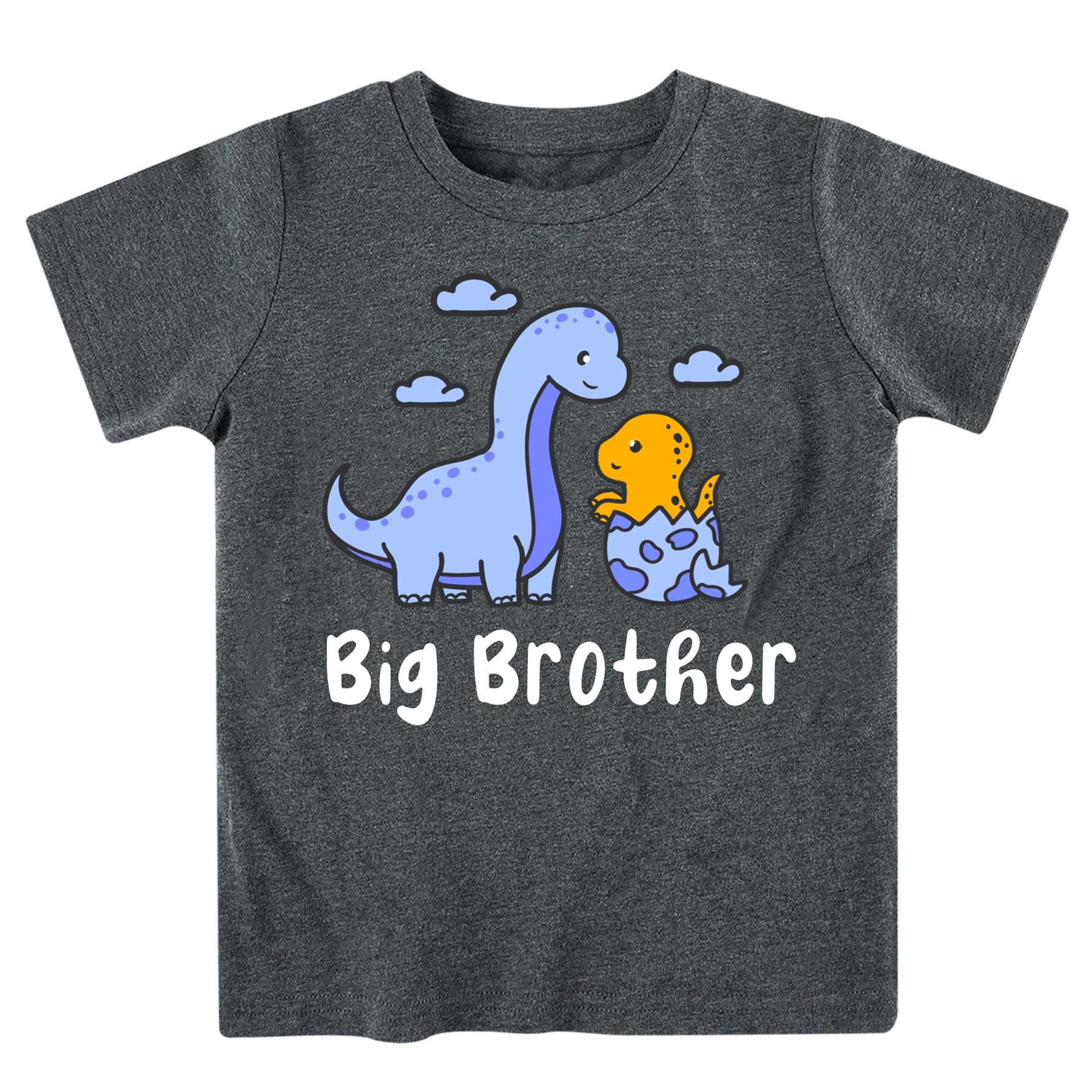 Funnycokid Big Brother Shirt 3T 2T Dinosaur Big Bro Short Sleeve Grey Big Brother Toddler T Shirt Pregnancy Announcement Gifts F