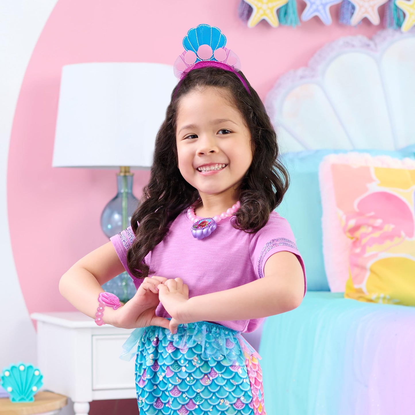 Disney Junior Ariel 2-In-1 Dress Up Set For Pretend Play, Sizes 4-6X, 4-Pieces, Mermaid, Kids Toys For Ages 3 Up By Just Play