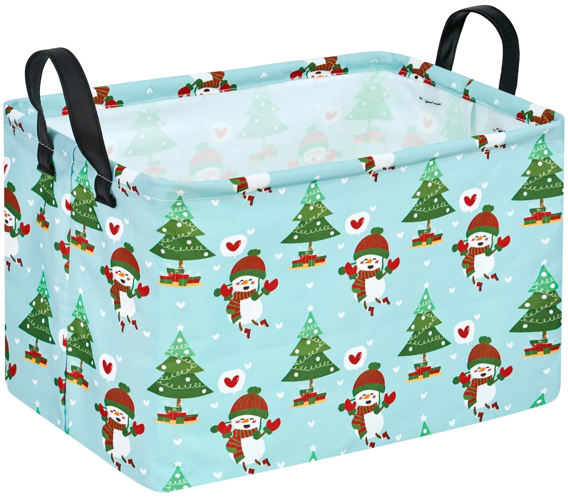 KUNRO Christmas Gift Storage Basket Rectangle Toy Bin storage organizer for Nursery Hamper Home,Kids Bedroom Laundry Hamper Baby