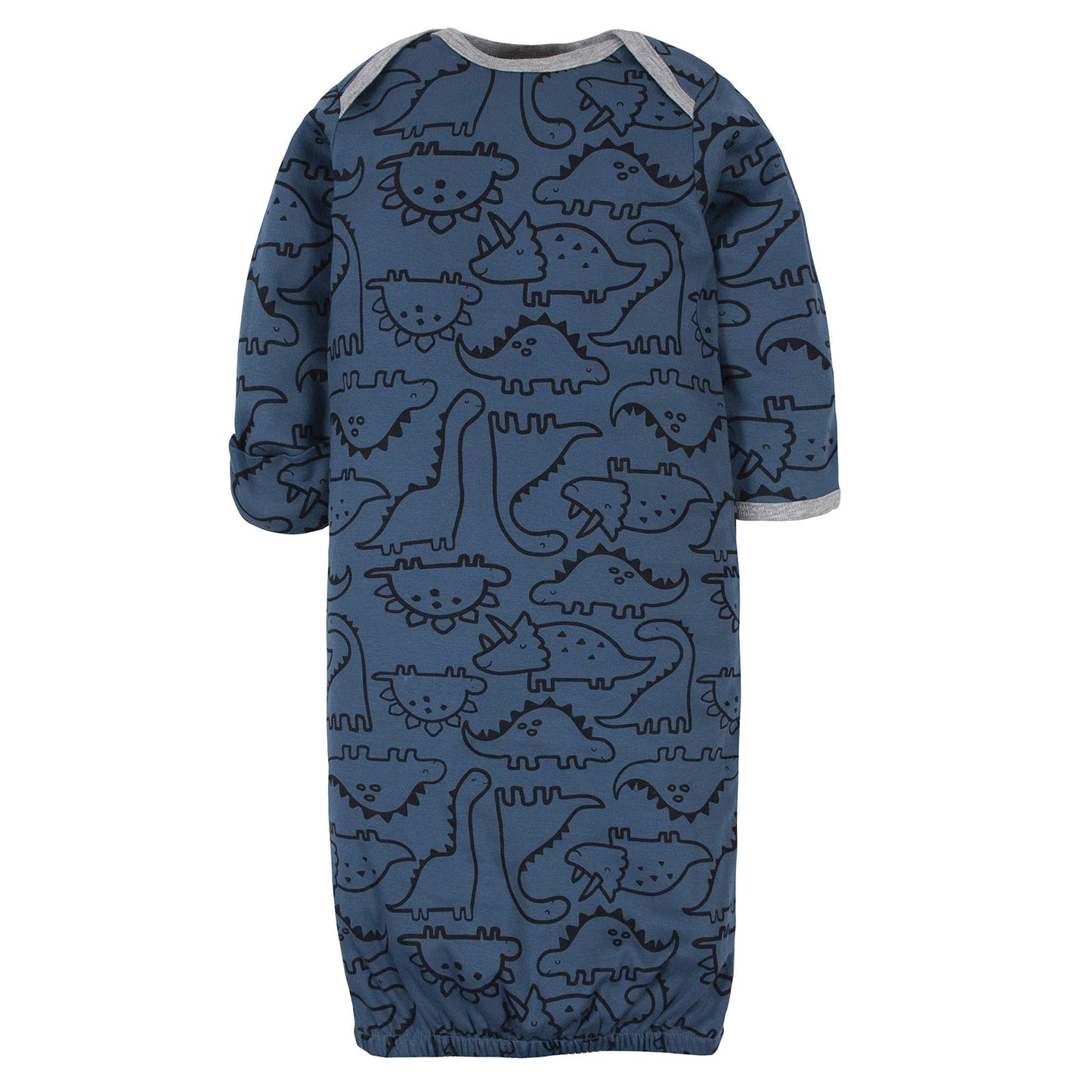 Gerber Unisex Baby Boy And Girls 4-Pack Sleeper Gown Dinosaur Blue 0-6 Months
