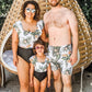Iffei Mommy And Me Swimsuits One Piece Monokini Bathing Suits Floral Printed Family Matching Swimwear Men: L