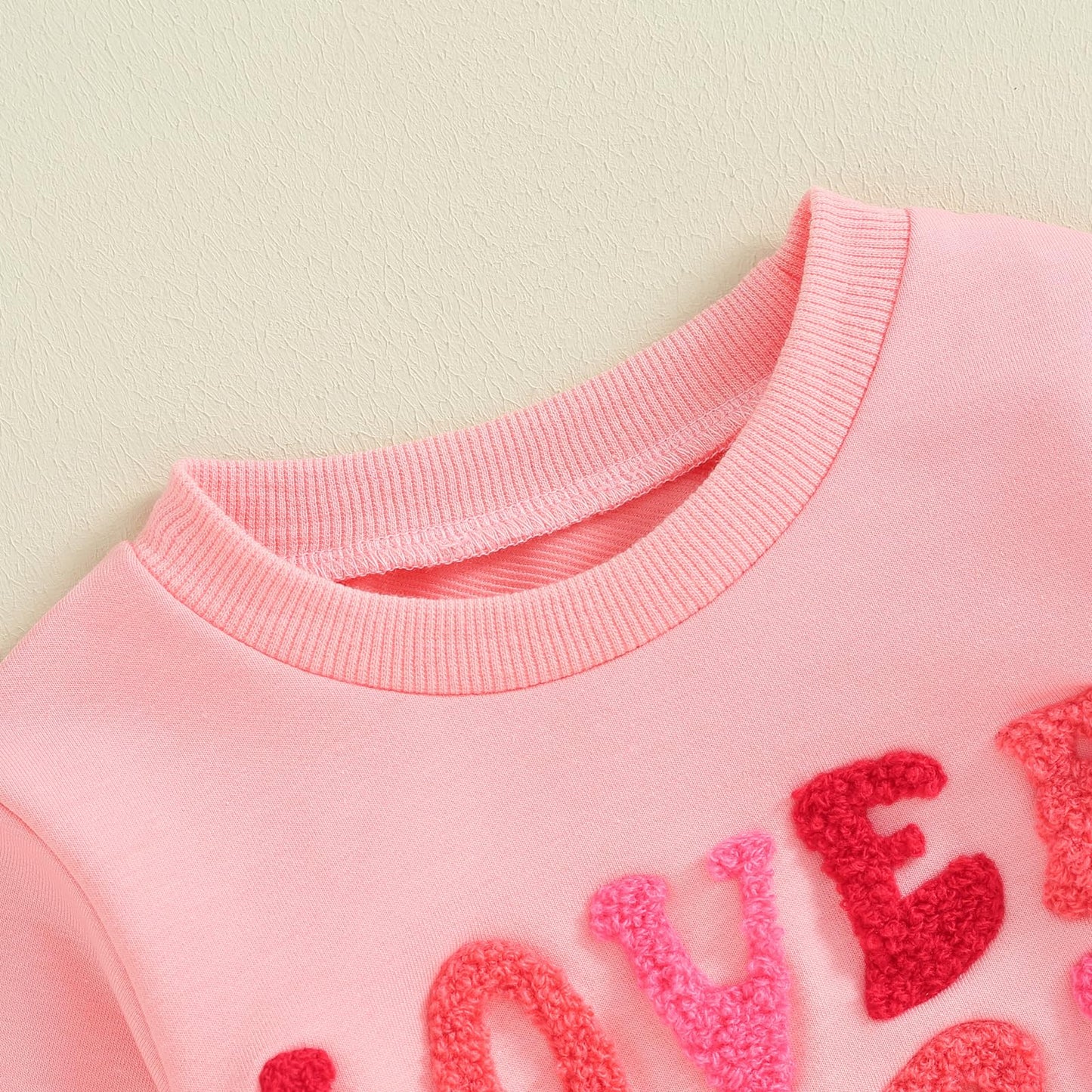 Fiomva Newborn Baby Girl Valentines Day Outfit Toddler Sweathirt Bubble Romper Infant Boy Oversized Onesie Clothes (U Love Babe