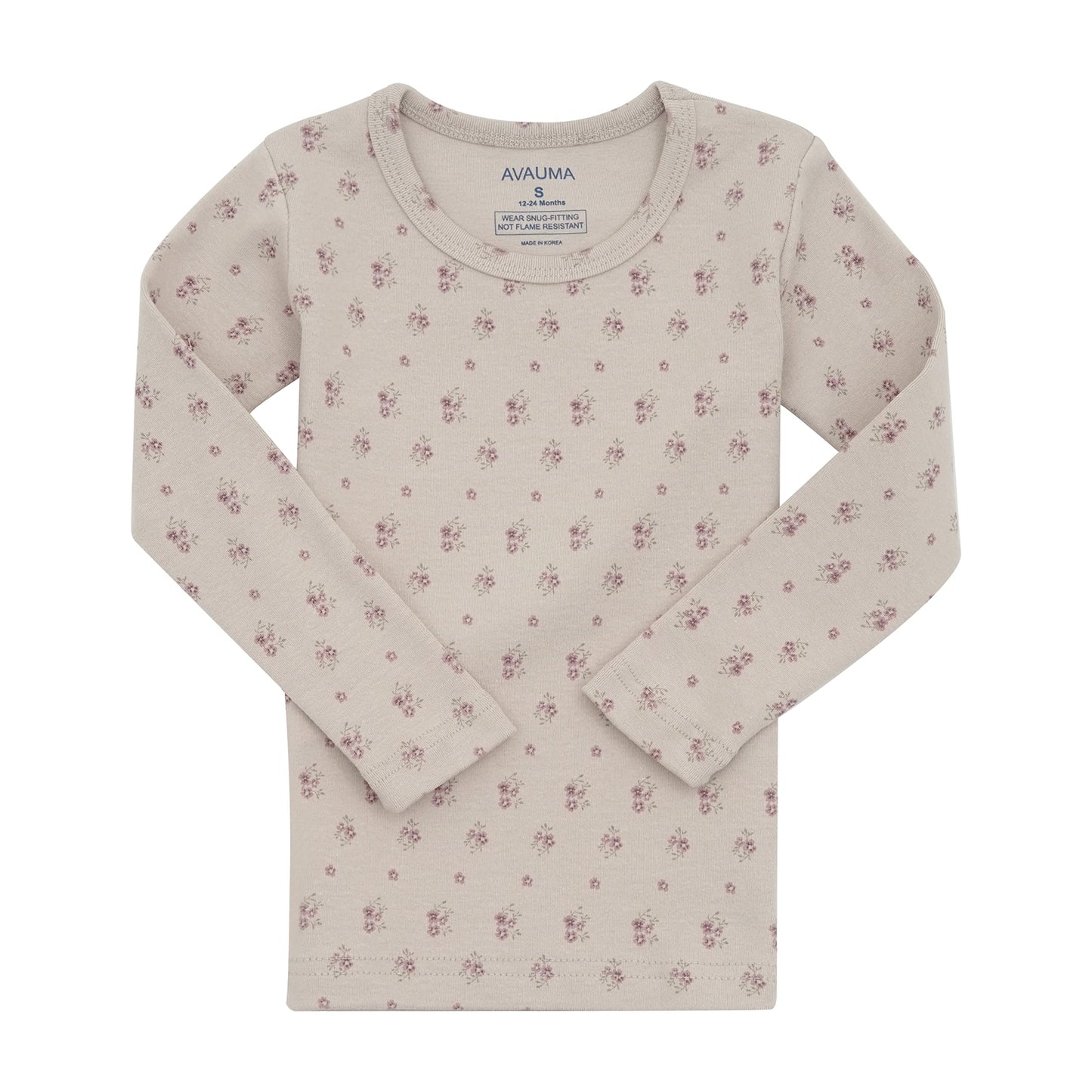 Avauma Baby Boys Girls Pajama Set 6M-7T Kids Cute Toddler Snug Fit Pattern Design Pjs Cotton Sleepwear Flower Pattern (Violet.Be