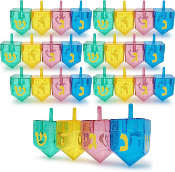 Hanukkah Fillable Dreidel Assorted Colors Can Be Filled With Hanukkah Gelt Or Hanukkah Chocolate (48-Pack)